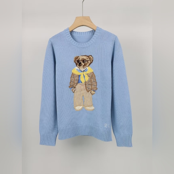Polo Ralph Lauren Blue Bear Sweater - Picture 1 of 8